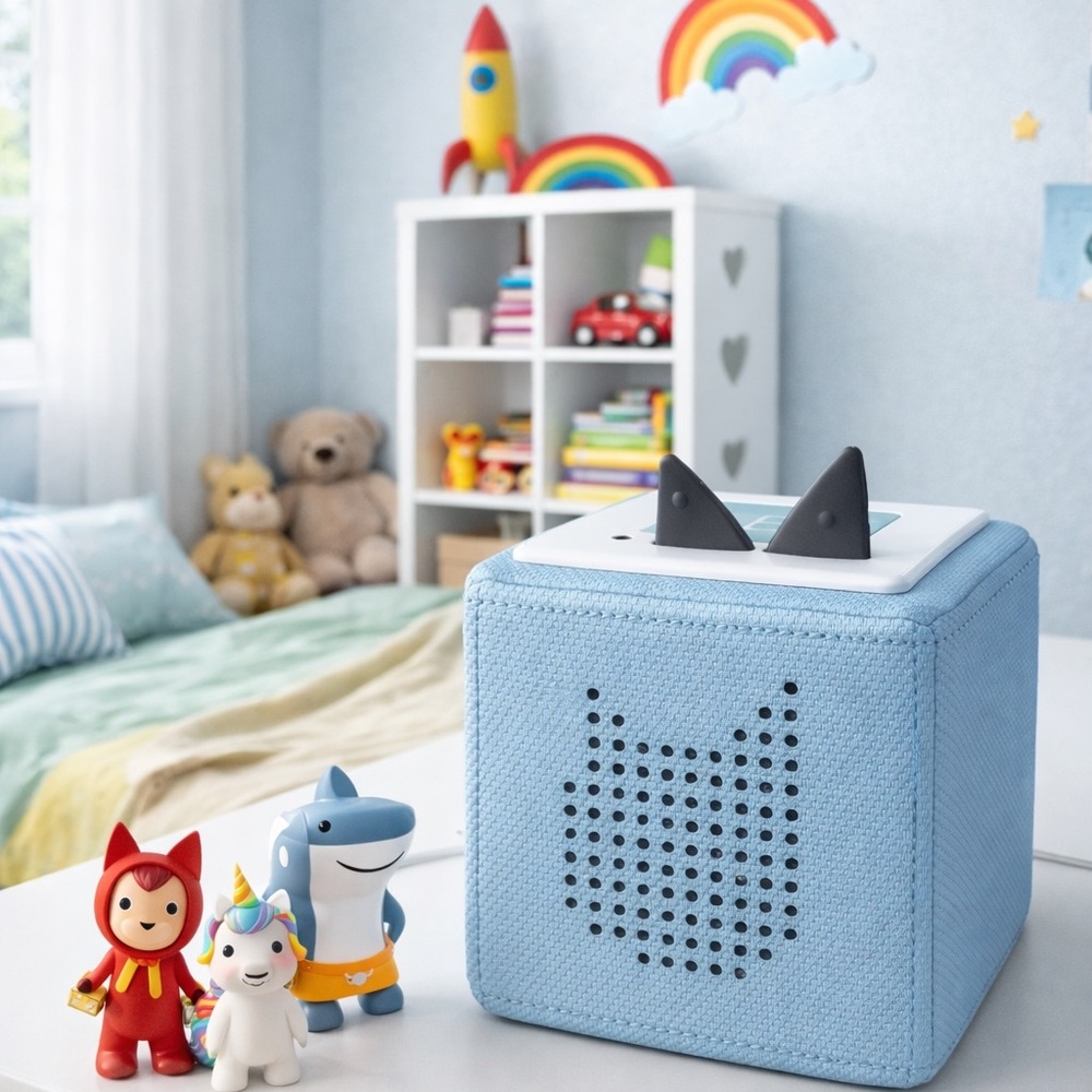 Blue Kids Audio Story Cube - Portable Learning Speaker